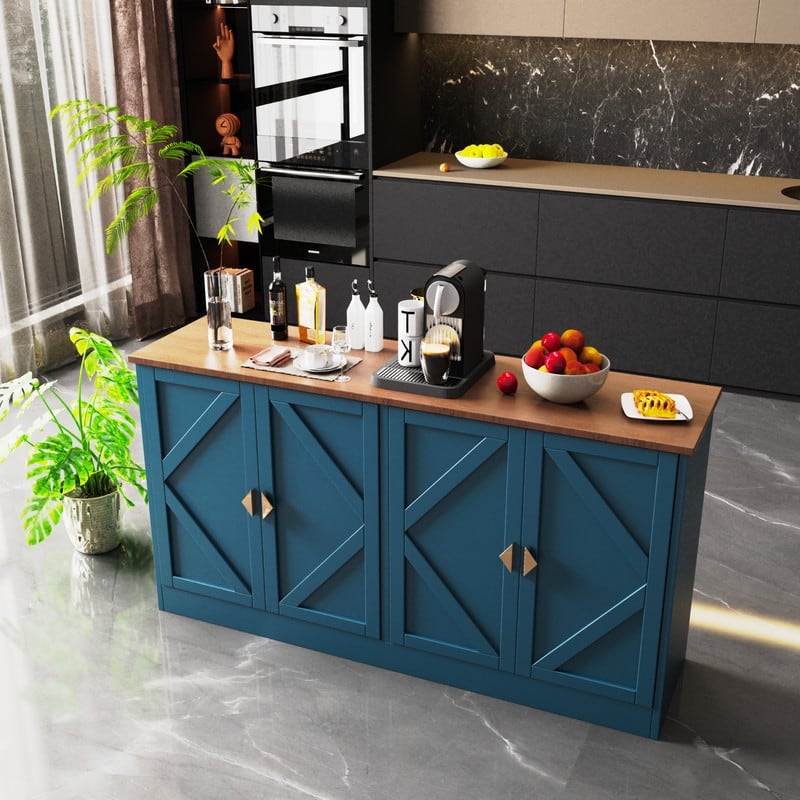 Modern 59" Sideboard, Rectangular Buffet Table with Adjustable Shelves