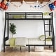 preview thumbnail 1 of 6, Metal Twin XL Over Queen Bunk Bed with Ladder and Slats Support for Adults Teens