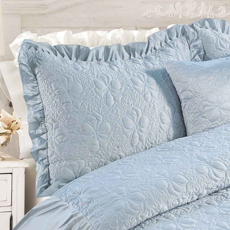 Serent Matte Satin Ruffle Bedspread Set