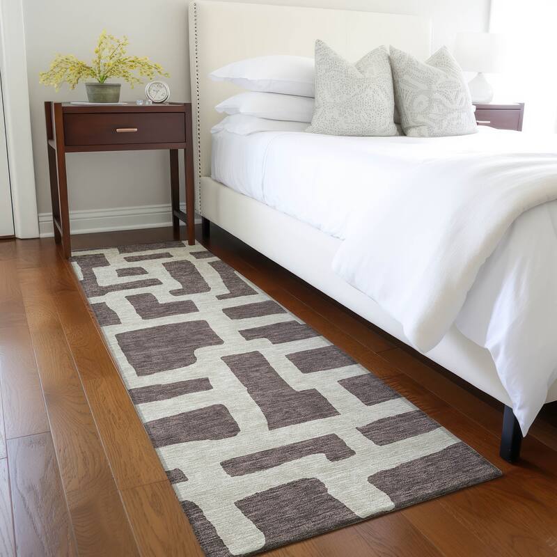 Machine Washable Indoor/ Outdoor Chantille Contemporary Geo Rug