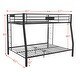 preview thumbnail 7 of 6, Black Bunk Bed Metal Full XL/Queen Bunk Bed with Protective Fence - Safe and Stylish Design