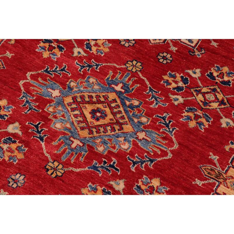 Rustic Super Kazak Nova Red/Beige Hand Knotted Wool Rug - 8'5'' x 10'3''