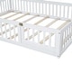 preview thumbnail 15 of 14, Wood Full Size House Platform Bed with Guardrail