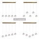 preview thumbnail 9 of 15, Modern 5-Light Linear Chandelier 52.4 IN Iridescent Glass Kitchen Island Pendant Light for Dining Room - W52.4" x H66" Max