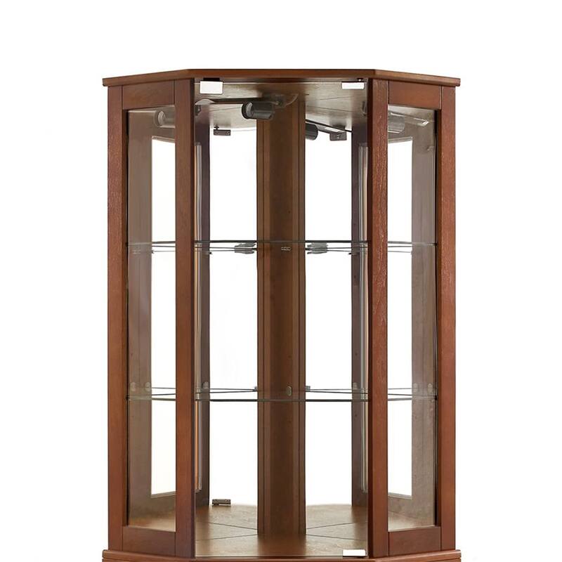 6 Shelf Lighted Display Cabinet with Adjustable Shelves (No E26 Bulb)