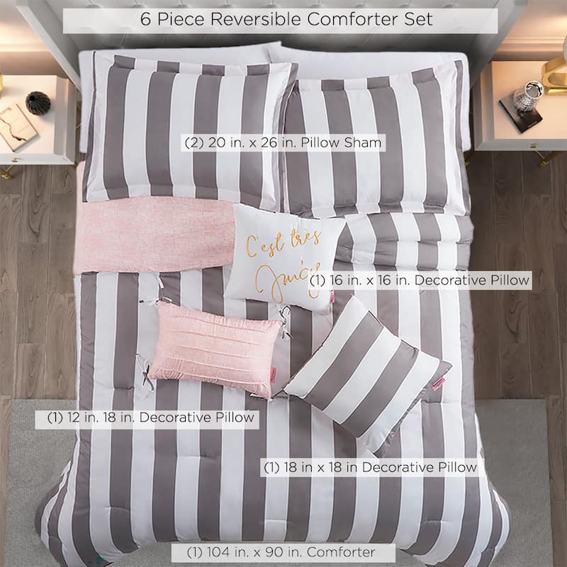 Juicy Reversible Cabana Stripe Bedding Set