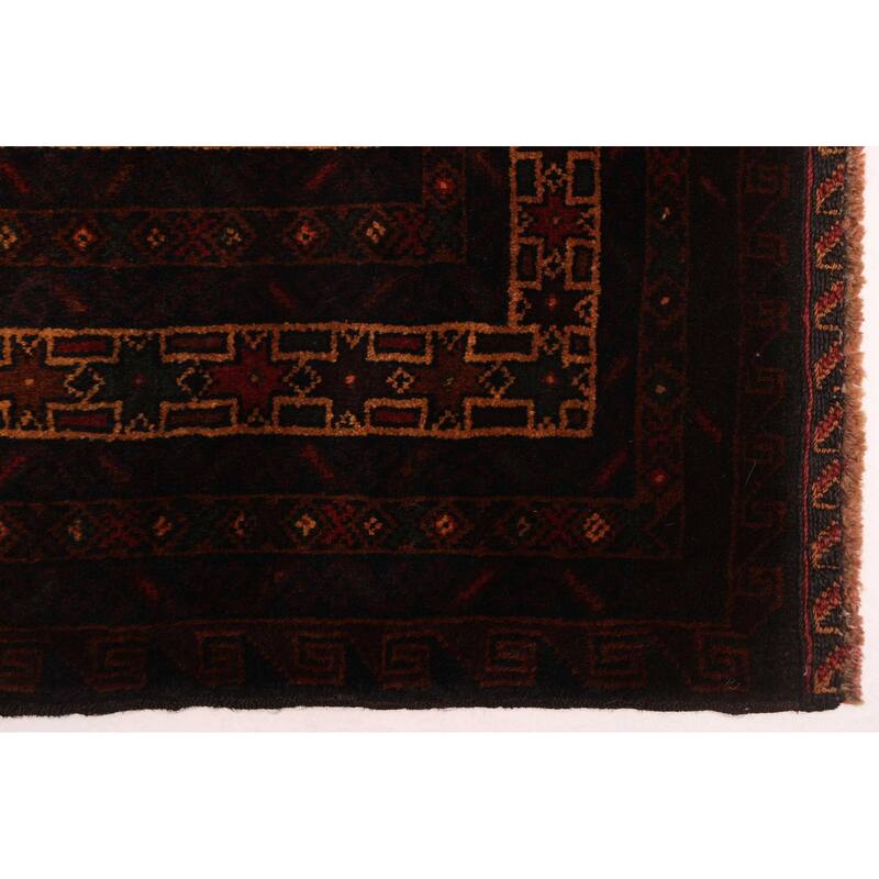 ECARPETGALLERY Hand-knotted Teimani Black, Brown Wool Rug - 3'8 x 6'3