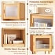 preview thumbnail 7 of 7, Gymax Bamboo Cabinet Narrow Kitchen Storage Cabinet w/ Open