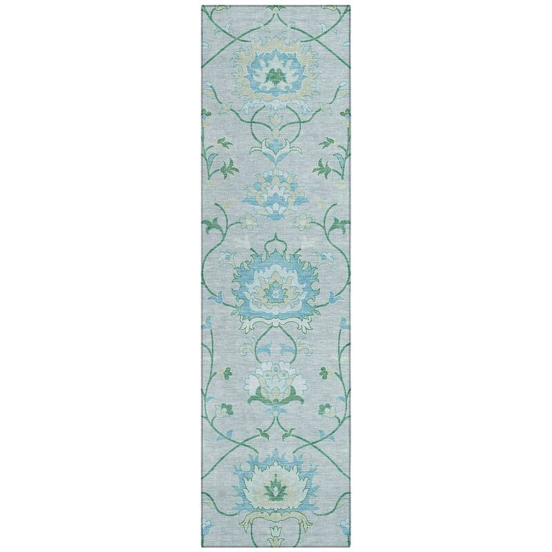 Machine Washable Indoor/ Outdoor Traditional Serena Chantille Rug