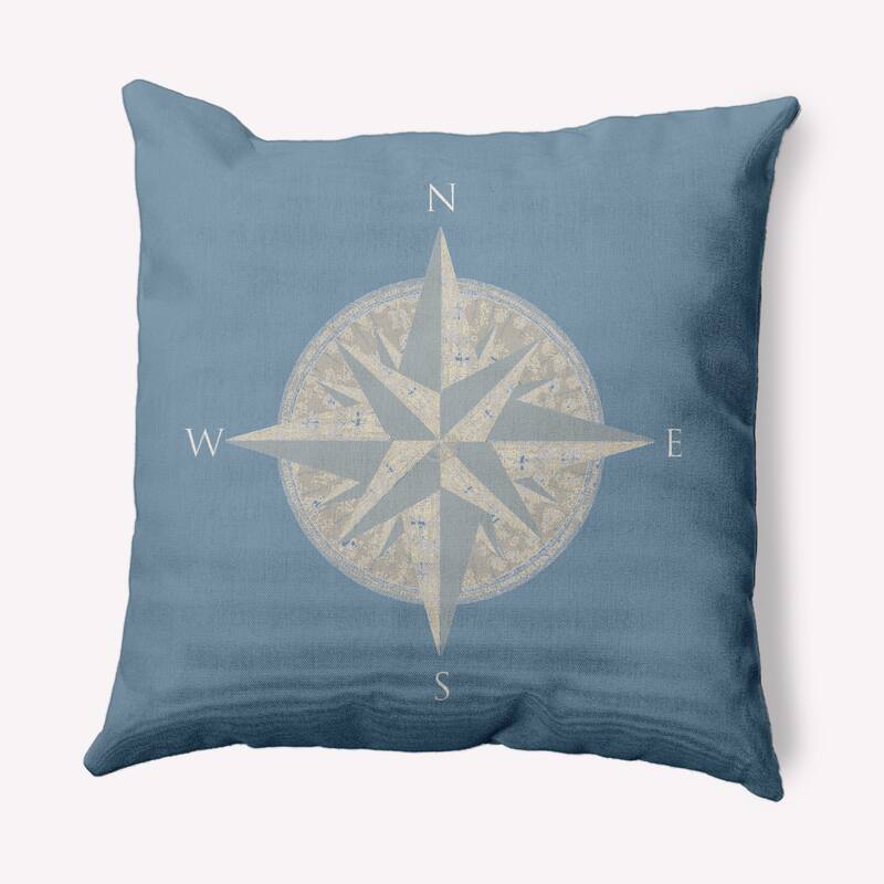 Compass Nautical Decorative Indoor Pillow - Dusty Smoke - 16" x 16"