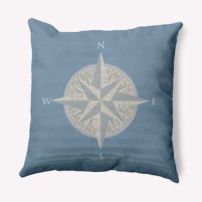 Compass Nautical Indoor/Outdoor Throw Pillow