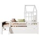 preview thumbnail 10 of 12, Solid Wood House Bed with Ladder and Storage Drawers for Kid Bedroom