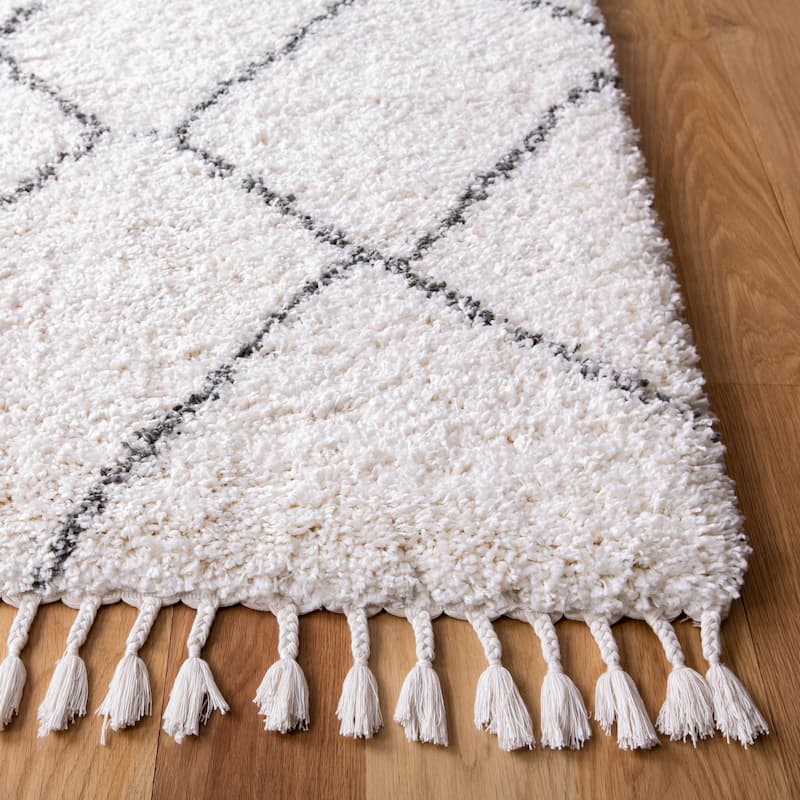 SAFAVIEH Moroccan Fringe Shag Ethyle 2-inch Thick Rug