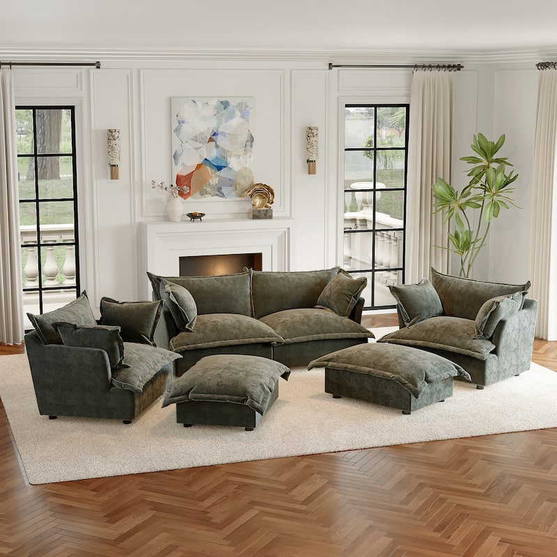 Cloud Chenille Upholstered Modular Sectional Sofa