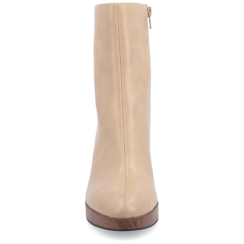 Journee Collection Medium and Wide Width Women's Romer Booties - Tan - Wide - 9.5