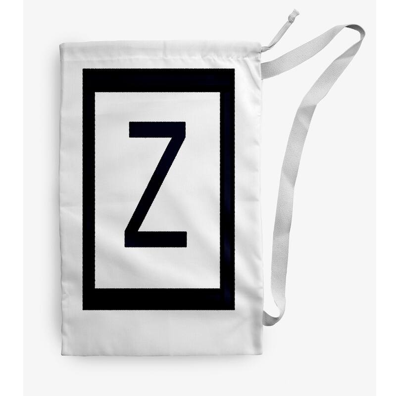 Modern Monogram Laundry Bag - 28" x 36" - White/Black