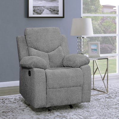 Hansfield Grey Pillow Top Arms Glider Recliner