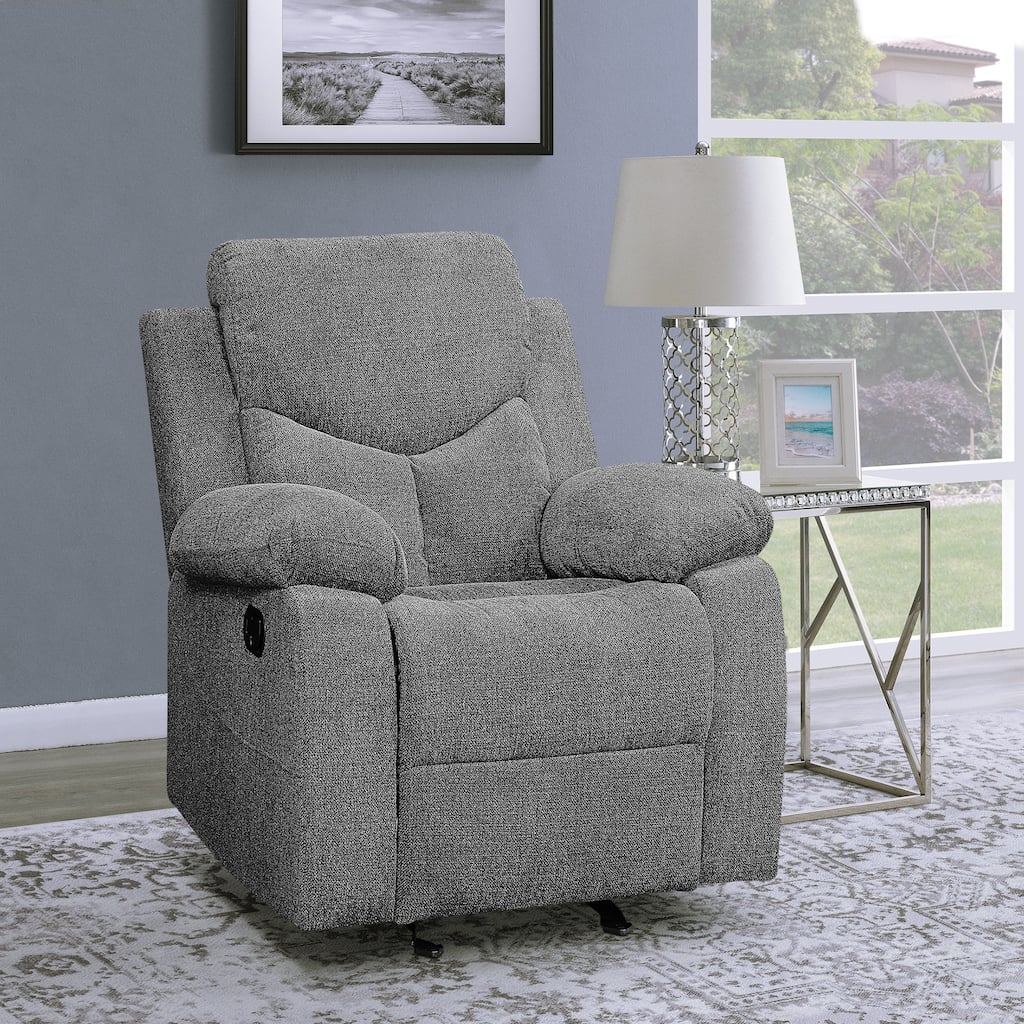 Hansfield Grey Pillow Top Arms Glider Recliner