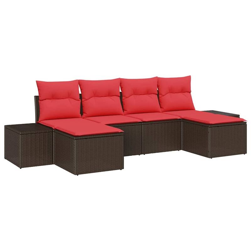 vidaXL 6 Piece Garden Sofa Set with Cushions - 115.7×46.1×27.2