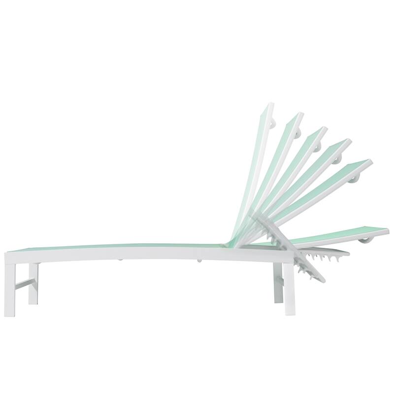 VredHom Aluminum Adjustable Outdoor Chaise Lounge Chair - 60.4 in L * 24.6 in W * 16.1/40.8 in H