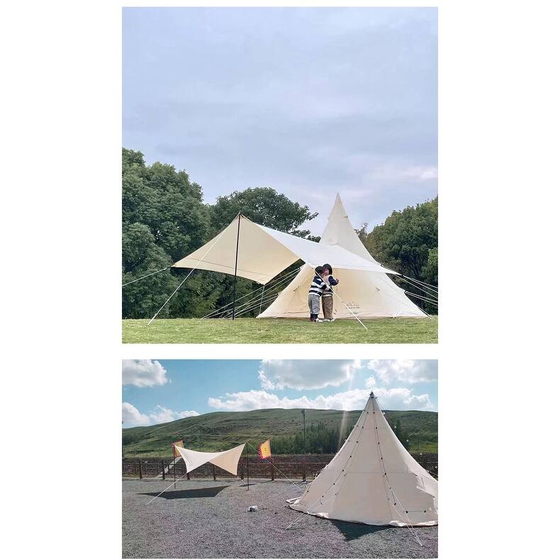 SAM&HAIBEI Bell Tent 4 Season 9.85ft Glamping Tent, Hot Tent,Ideal for Family Camping, Hiking,Canvas Tent with Aluminum Pole
