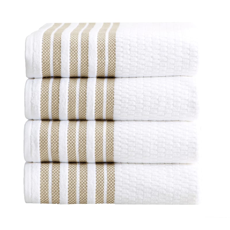 Luxurious Cotton Textured & Detailed Stripes Towel Set