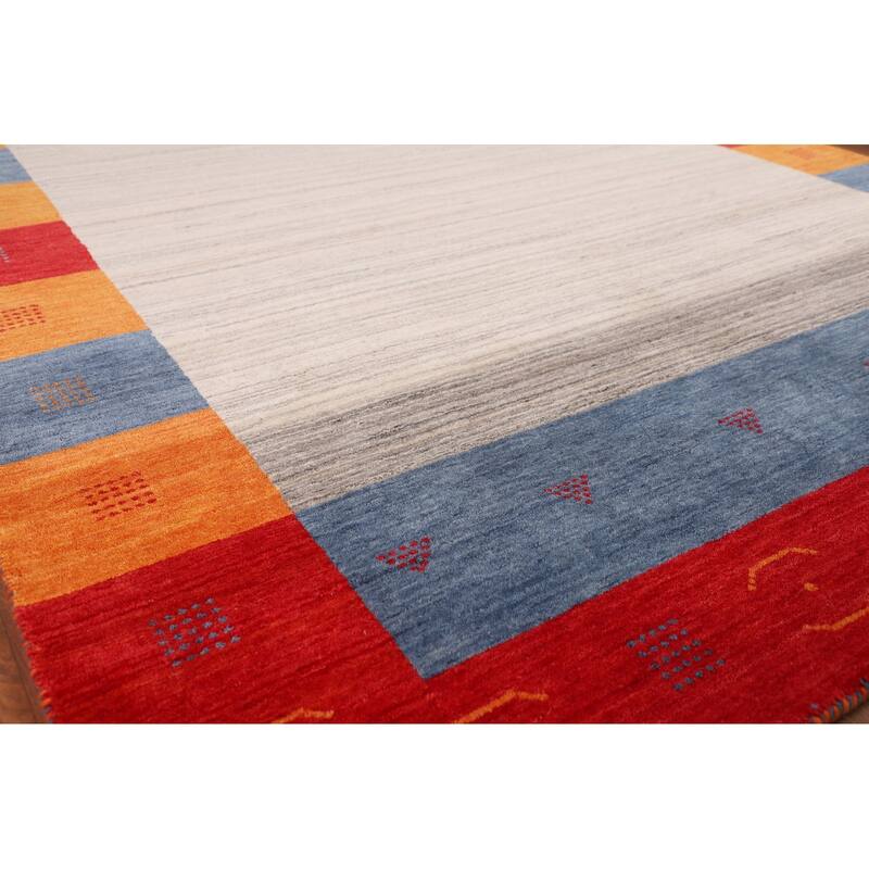 Gabbeh Oriental Area Rug Handmade Wool Carpet - 6'0"x 7'11"