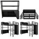 preview thumbnail 15 of 18, Full Size Metal Loft Bed with Wardrobe and L-shaped Desk and Shelves