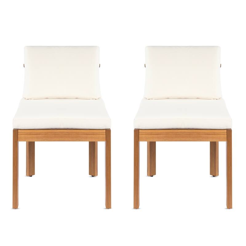 Christopher Knight Home - Modern Wooden Outdoor Dining Chair with Cushions