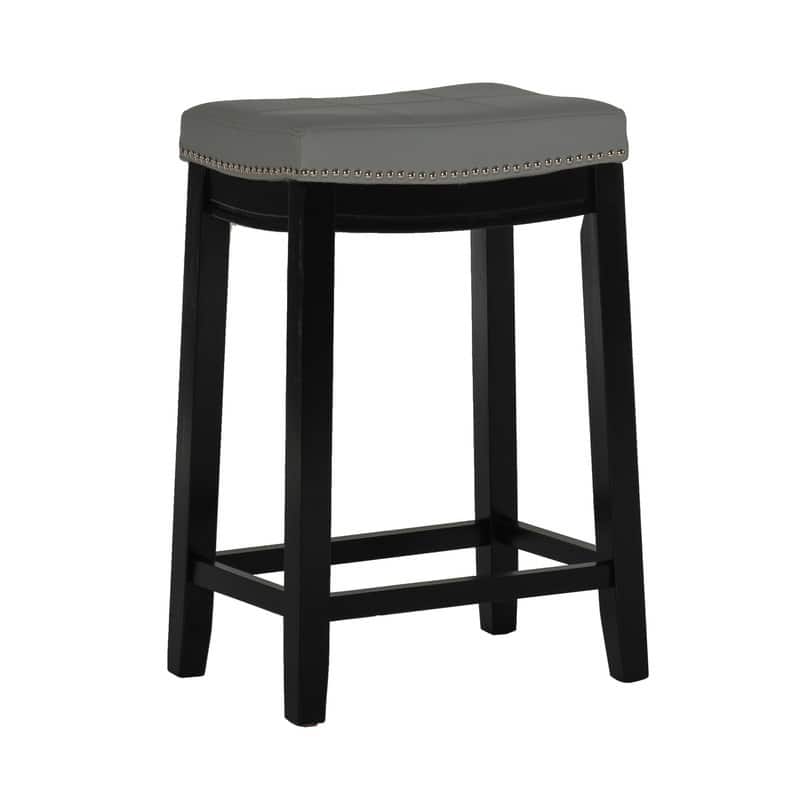 Linon Willamette 26-inch Counter Stool - Gray Faux Leather
