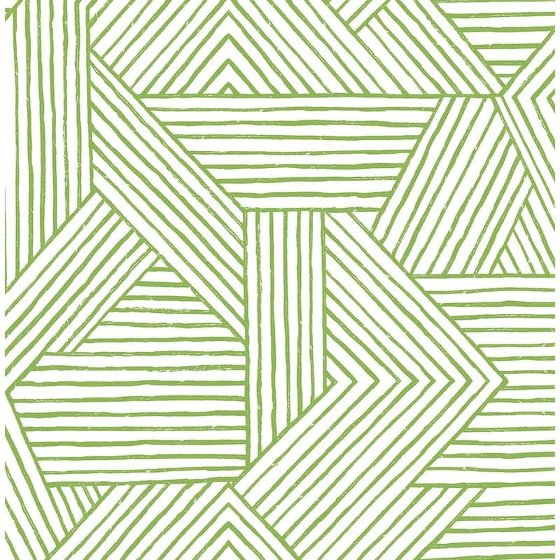 Stacy Garcia Home Etched Geometric Peel and Stick Wallpaper - 20.5 in. W x 18 ft. L - Spring Green