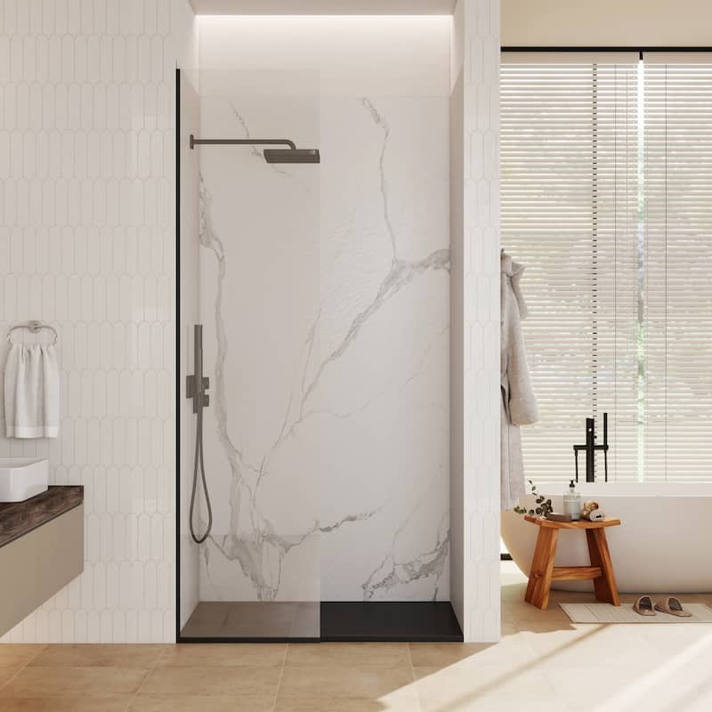 SMC Alcove Shower Pan Base with Reversible Drain, Low Profile, Wheelchair Access, Slip-Resistant, cUPC Certified