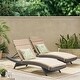 preview thumbnail 7 of 61, Salem Outdoor Wicker Lounge with Water Resistant Cushion (Set of 2) by Christopher Knight Home Grey + Textured Beige