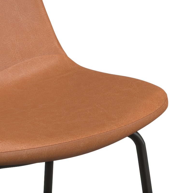 Maxine Vegan Leather Bar Height Stools Black Legs (Set of 2)