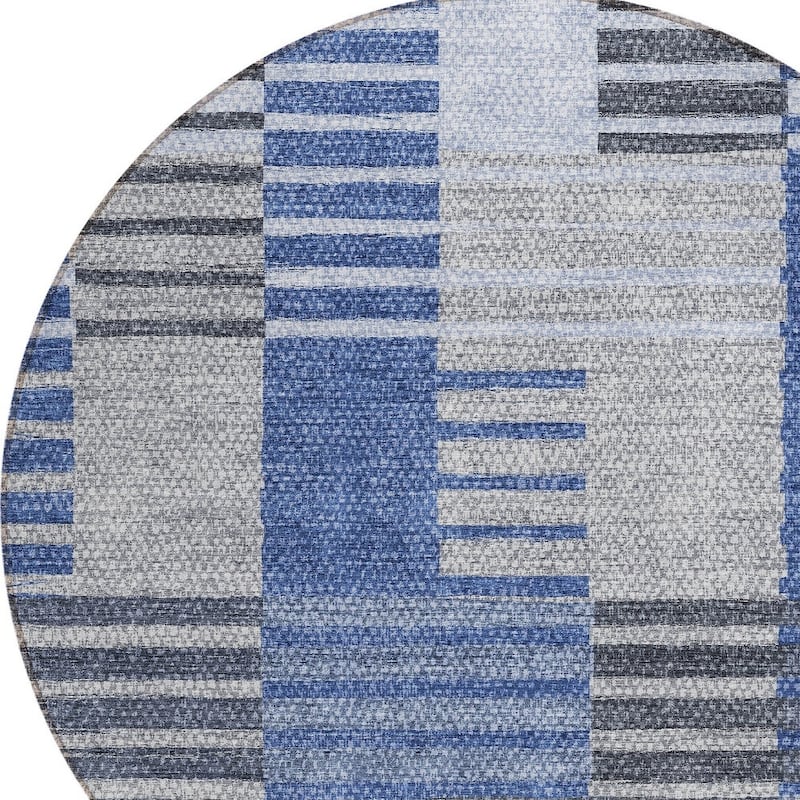 HomeRoots Striped Transitional Rectangle Outdoor Rug