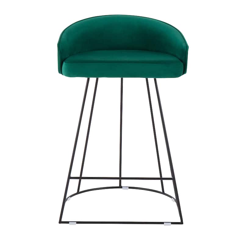 Silver Orchid Haid Velvet Upholstered Counter Stool (Set of 2)