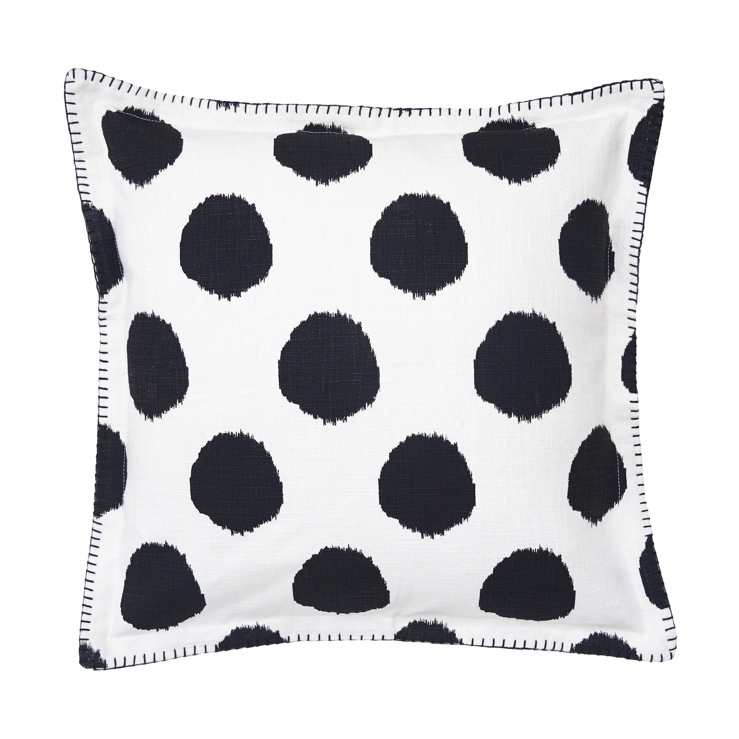 20" x 20" Dot Onyx Black Polka Dot Printed Throw Pillow