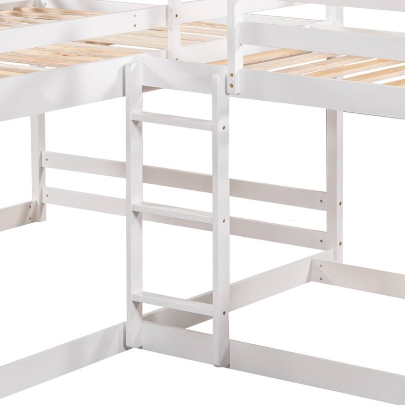 Full and Twin Size L-Shaped Bunk Bed