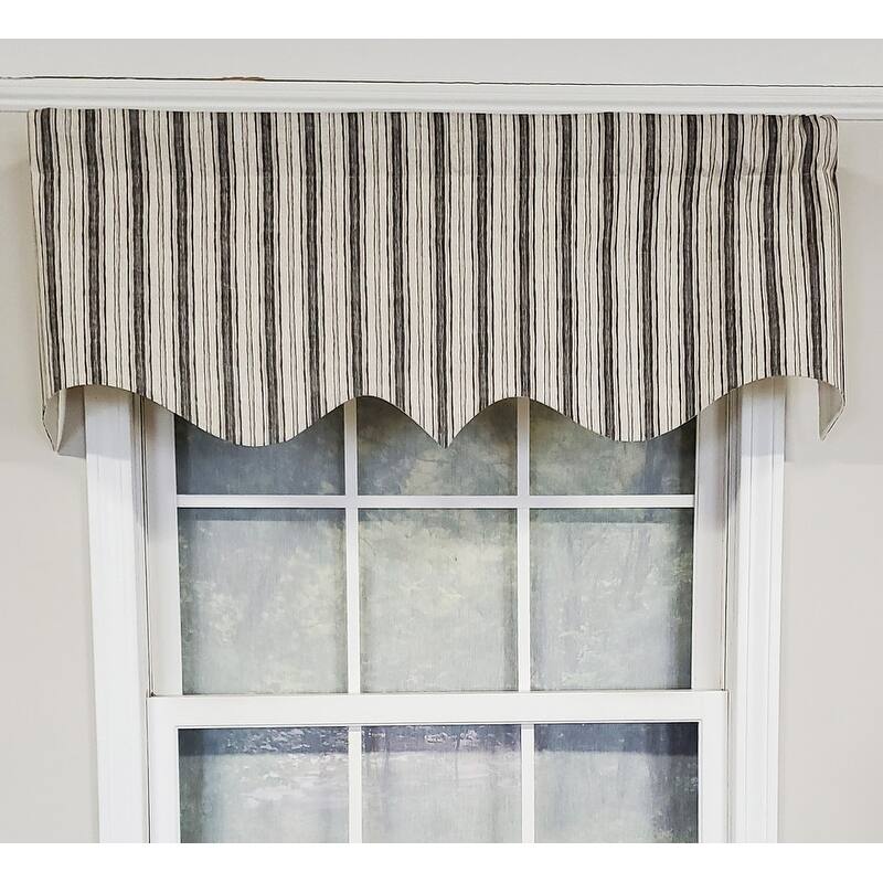 RLF Home Design Brunswick Stripe Regal Window Valance - Grey
