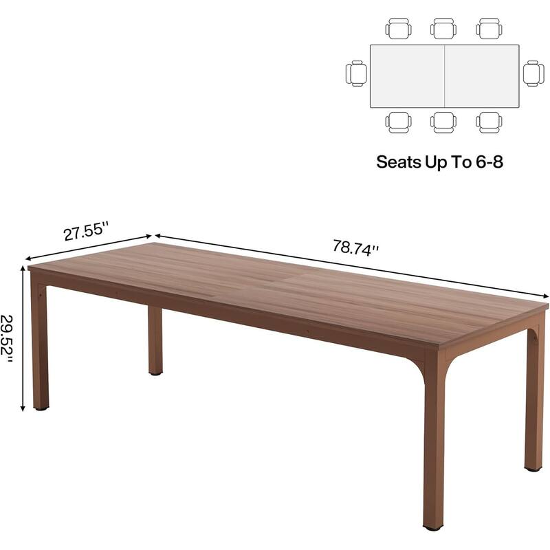 78.74" Large Rectangle Conference Table, Office Meeting/Seminar/Business Table Desk for Office Boardroom & Meeting Room