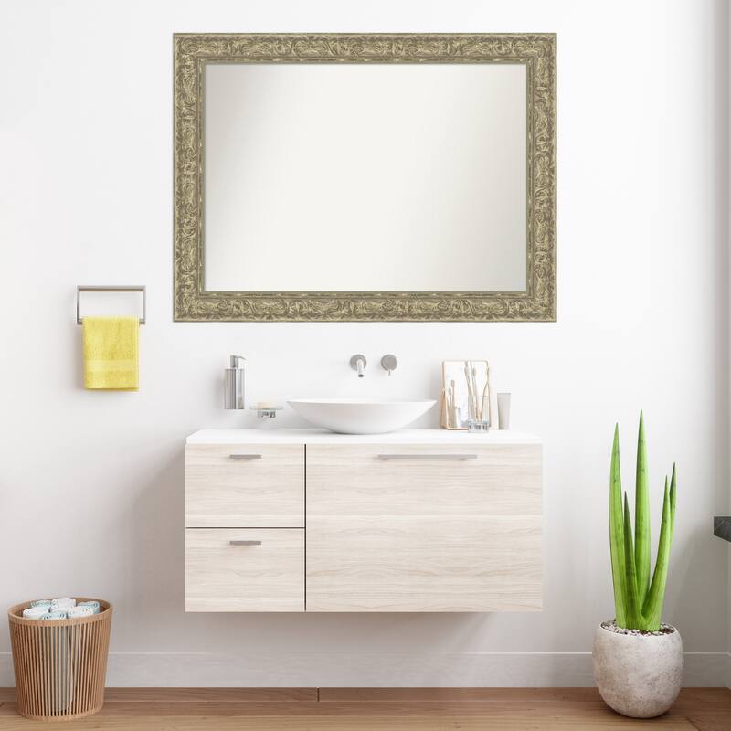 Luxe Non-Beveled Framed Bathroom Vanity Wall Mirror