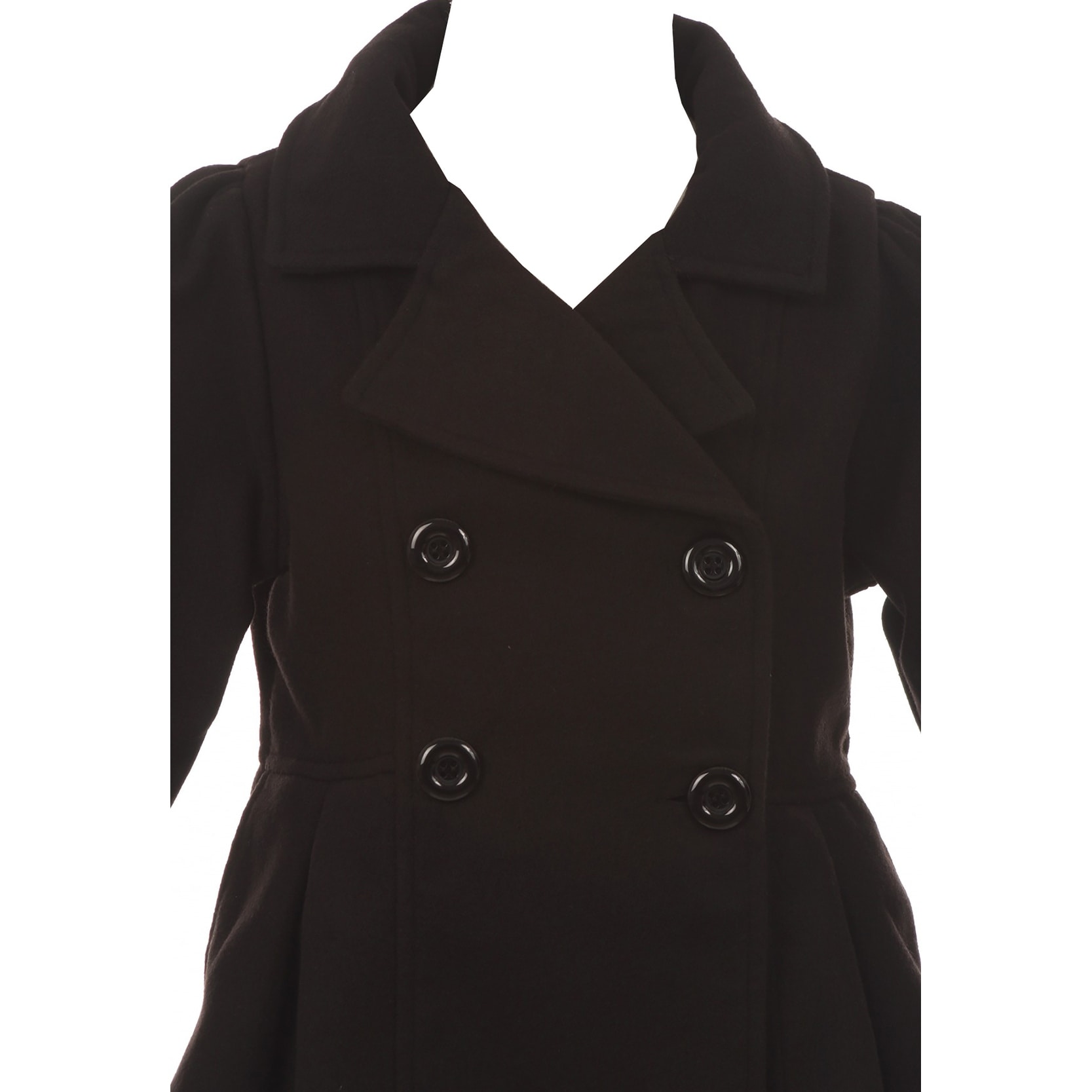 Shop Flower Girls Winter Clothes Long Coat Outerwear Black