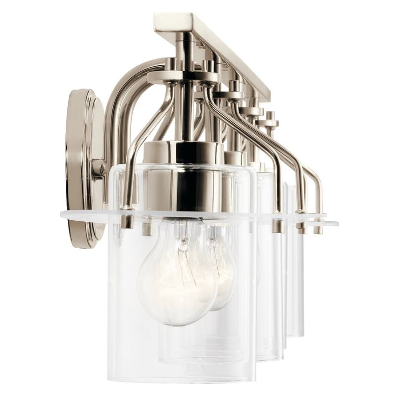 Kichler Everett 24 Inch 4 Light Vanity Light with Clear Glass in Polished Nickel