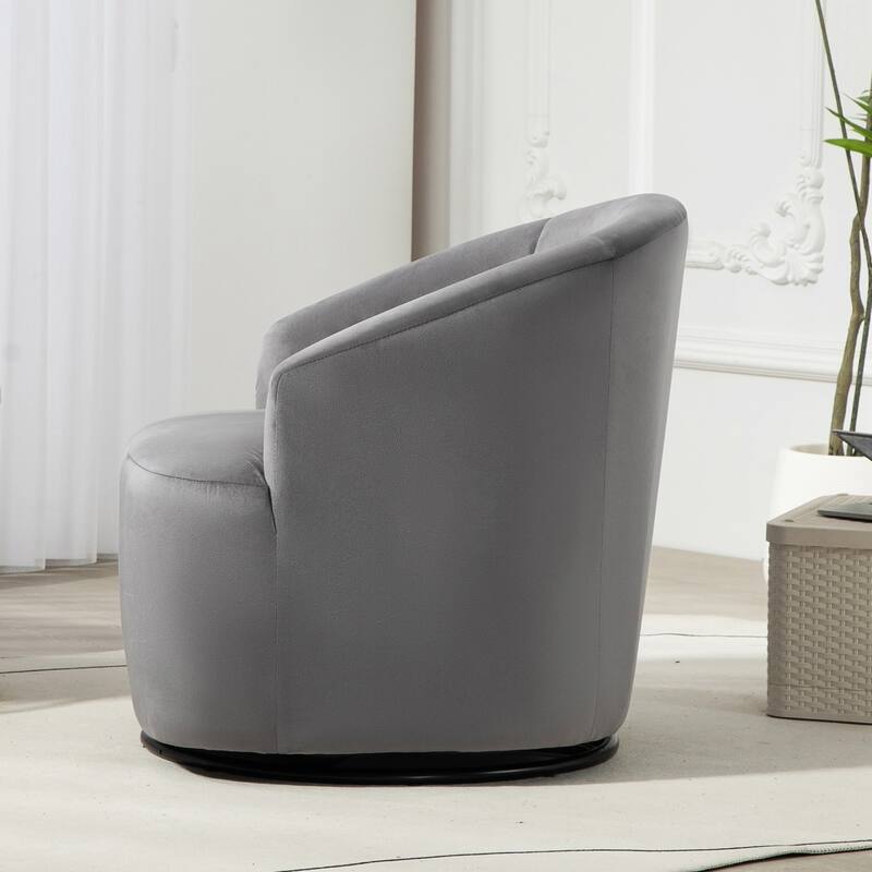 Modern Velvet Upholstered Swivel Accent Chair