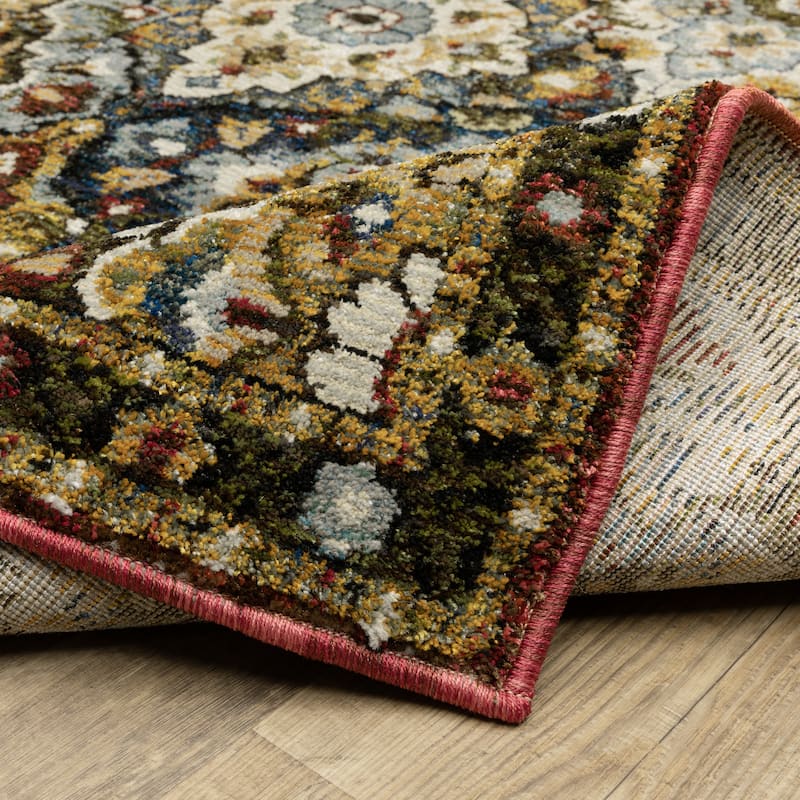 Style Haven Adalynn Traditional Panel Medallions Red/ Multi Area Rug