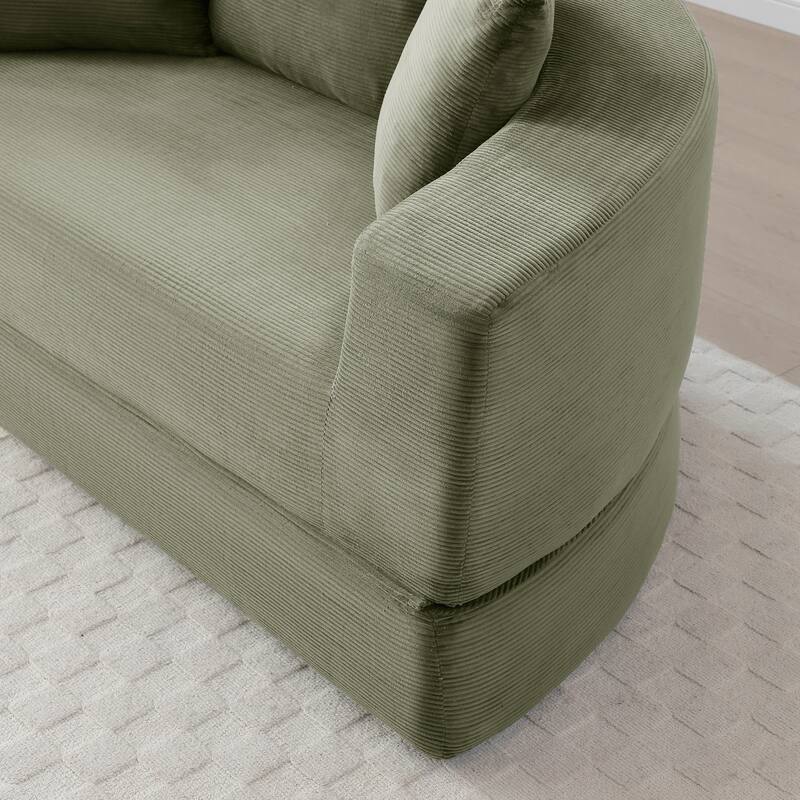 Convertible Sofa Couch Bed,Nulti-functional,Circular Bed,Adjustable Futon Sofa - Green