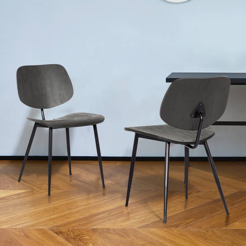 Miki Mid-Century Wood Dining Chairs - Set of 2