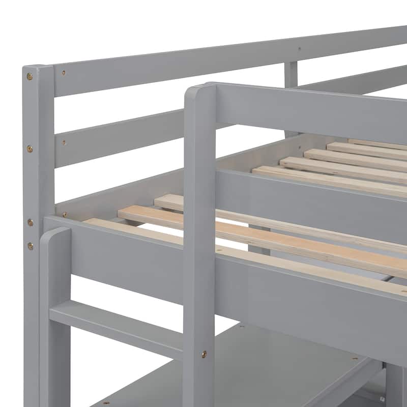 Multi-Functional Full Loft Bed with Storage Shelves, Study Desk, and Writing Board