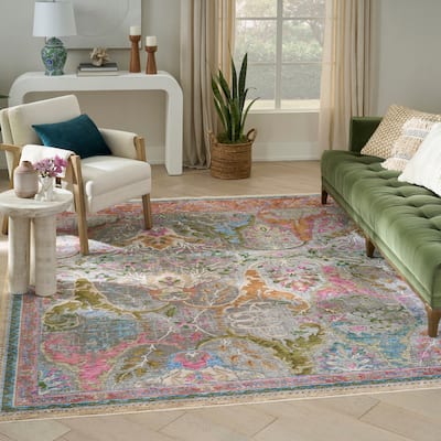 Nourison Quaint Harmony Indoor only Pink Floral Area Rug