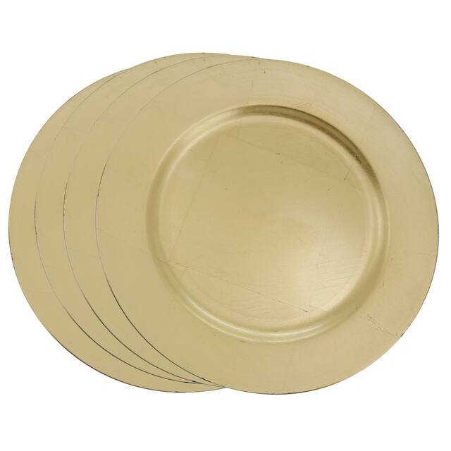Charger Plates with Classic Design (Set of 4) - Gold
